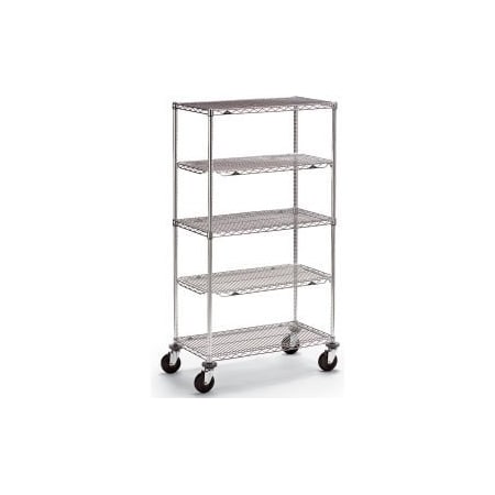 Metro Metro qwikSLOT Wire Shelf Truck w/3 Shelves, 800 lb. Capacity, 60"L x 24"W x 68"H 4729400